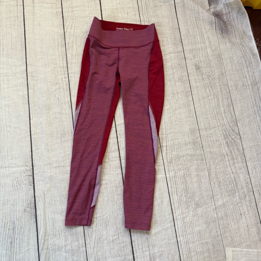 Outdoor Voices Zoom Leggings Red Pink Size Small